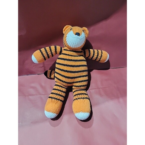 The Little Market Tiger Plush Knit striped orange RETIRED Rare made in Peru - Picture 1 of 6
